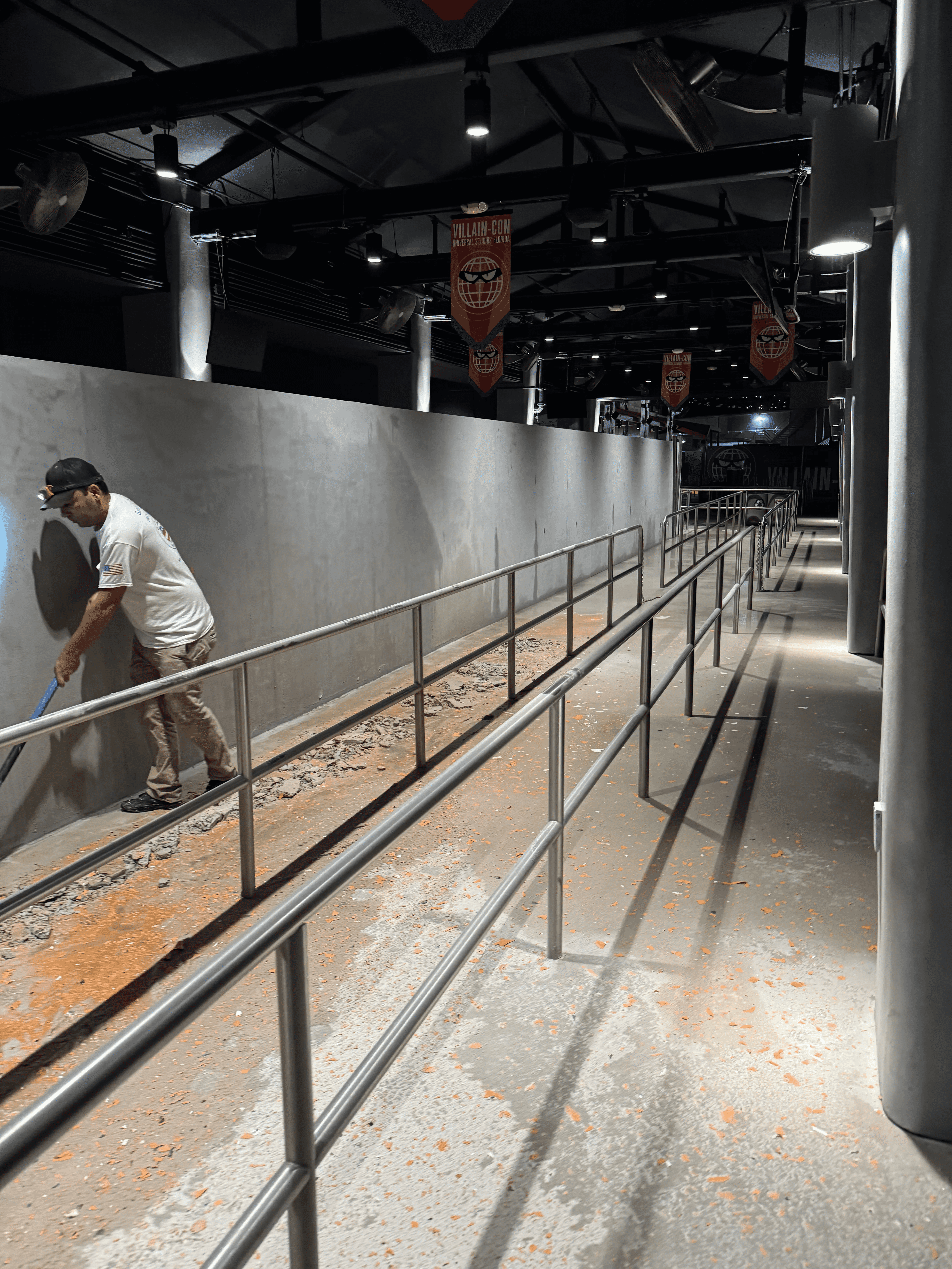 Commercial wall after blasting